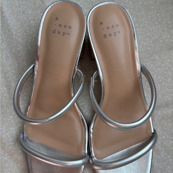 A New Day Women's Silver Heeled Sandals - Picture 3 of 4